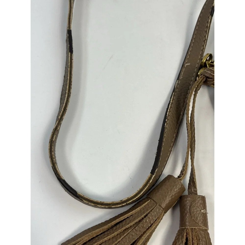 Tory Burch McGraw Camera Crossbody Bag Beige Tan Sand Leather - Strap Damage